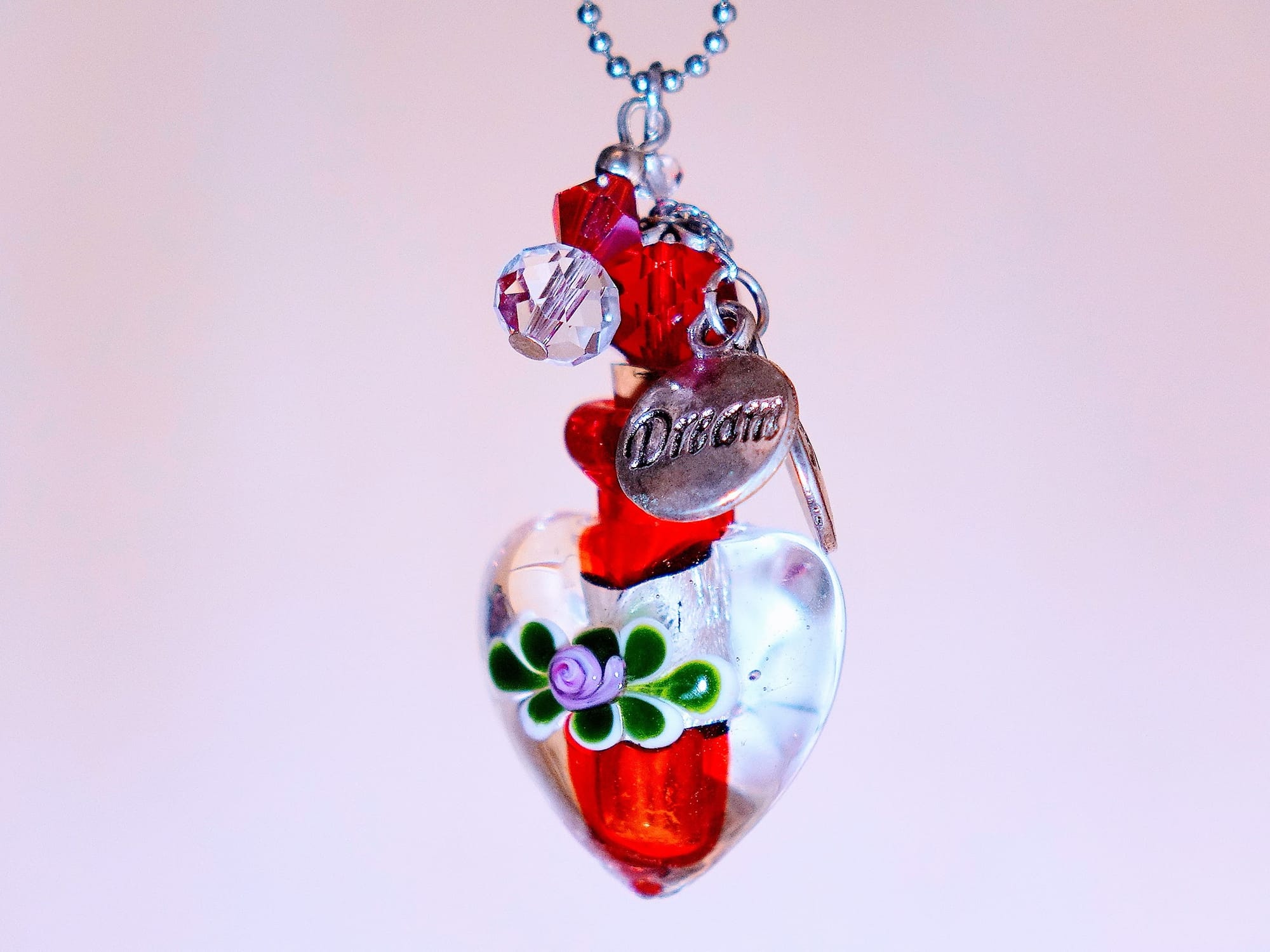 MURANO GLASS BOTTLE NECKLACE WITH BOX (#64)