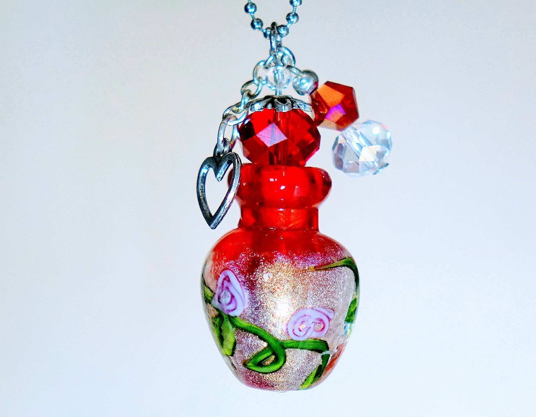 MURANO GLASS BOTTLE NECKLACE WITH BOX (#65)