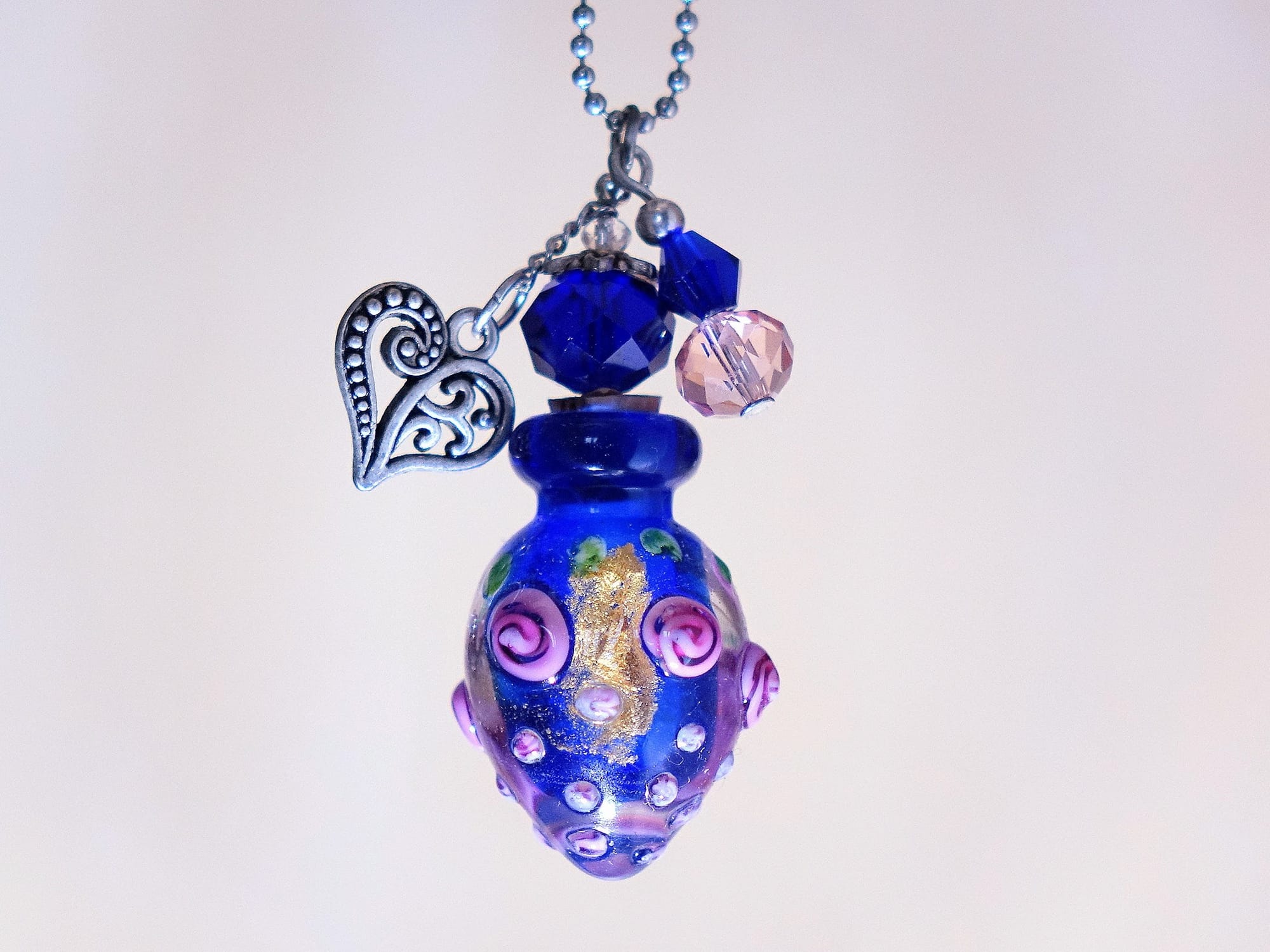 MURANO GLASS BOTTLE NECKLACE WITH BOX (#67)