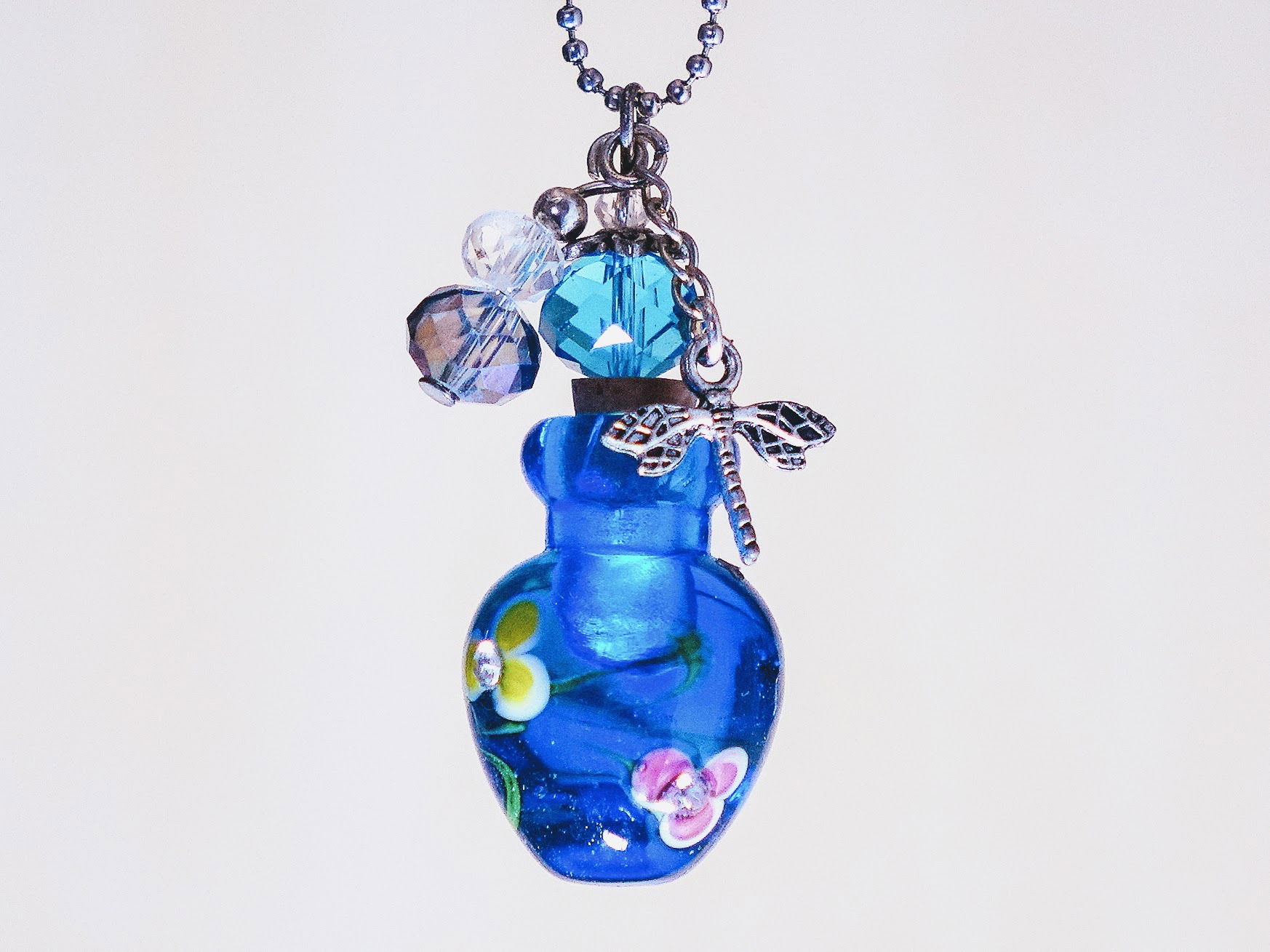 MURANO GLASS BOTTLE NECKLACE WITH BOX (#68)