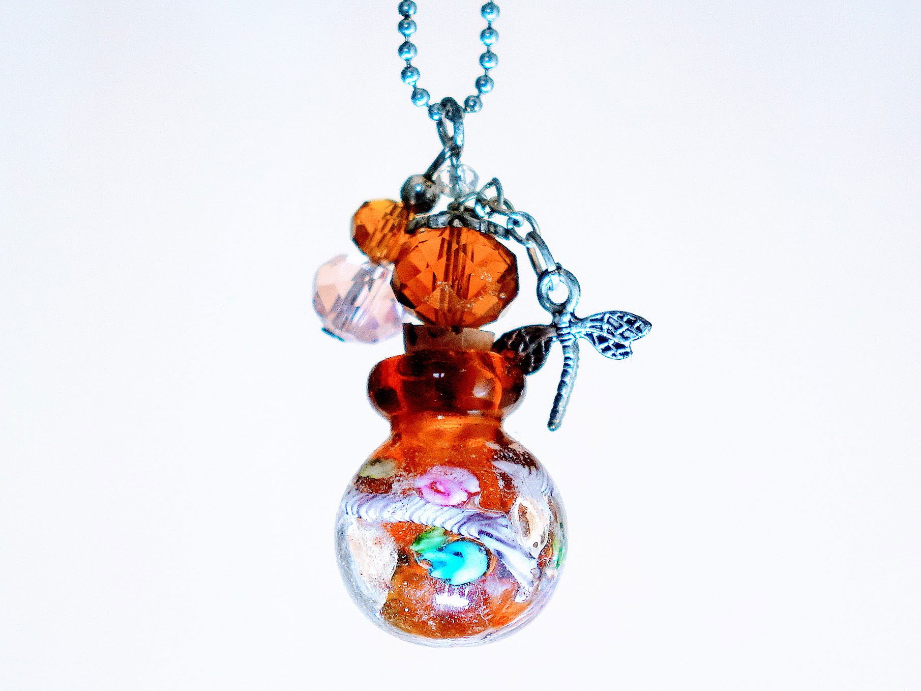 MURANO GLASS BOTTLE NECKLACE WITH BOX (#69)