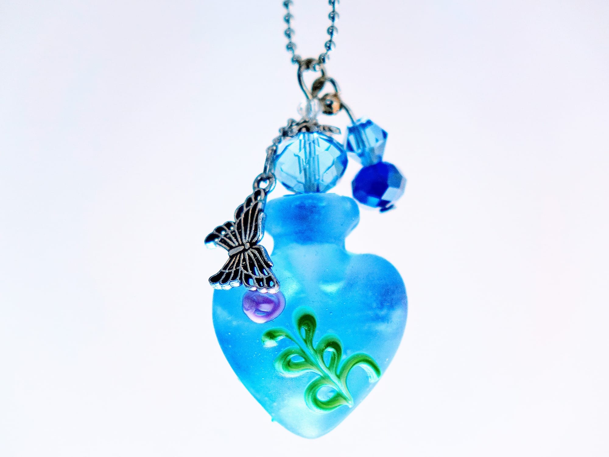 MURANO GLASS BOTTLE NECKLACE WITH BOX (#70)