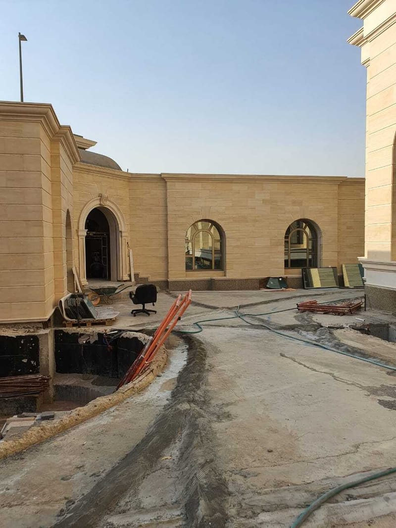 تركيب واجهة فيلا حجر و landscape