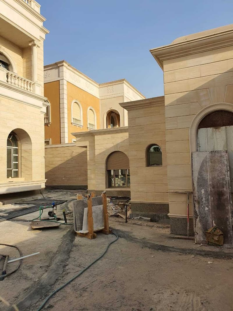 تركيب واجهة فيلا حجر و landscape