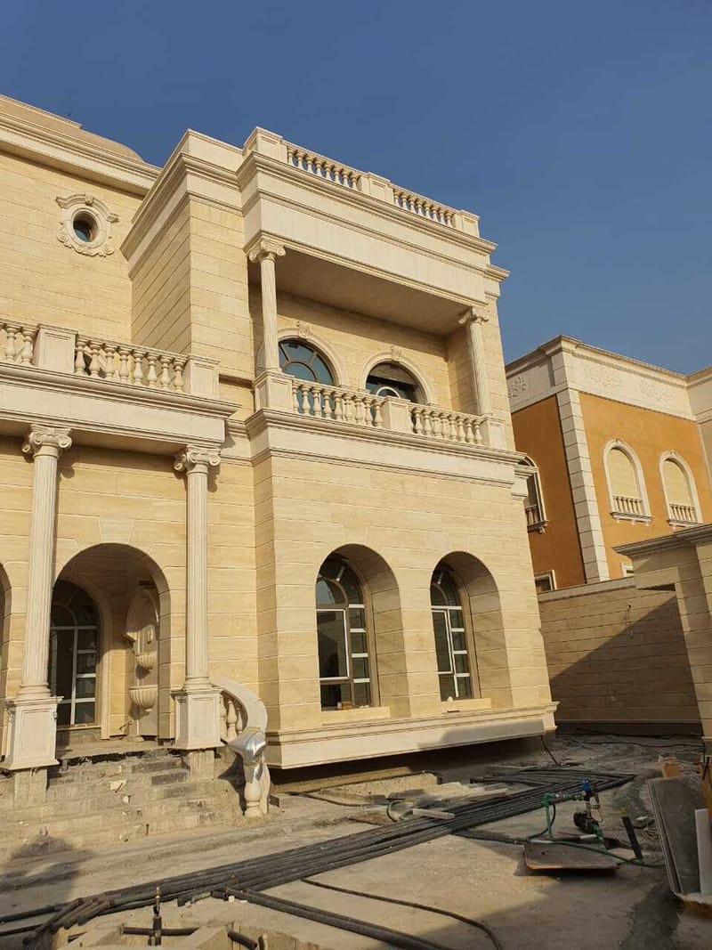 تركيب واجهة فيلا حجر و landscape