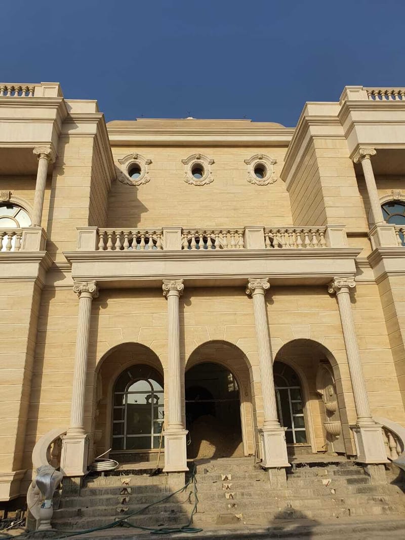 تركيب واجهة فيلا حجر و landscape