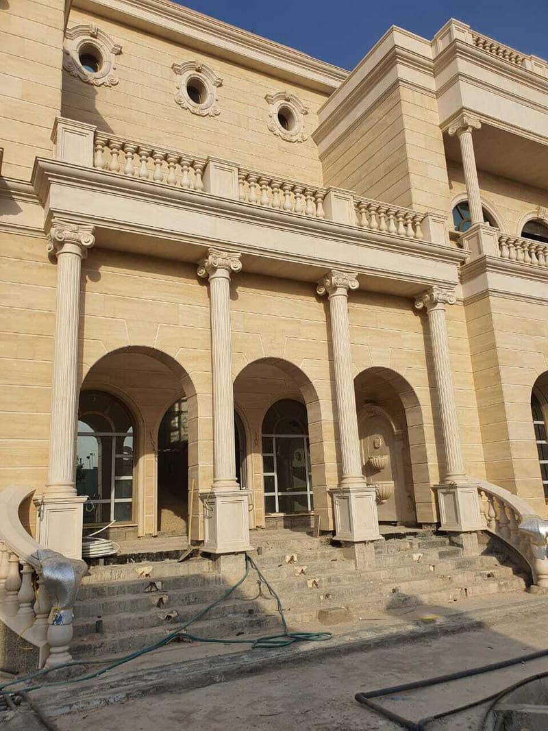 تركيب واجهة فيلا حجر و landscape