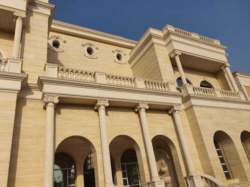 تركيب واجهة فيلا حجر و landscape