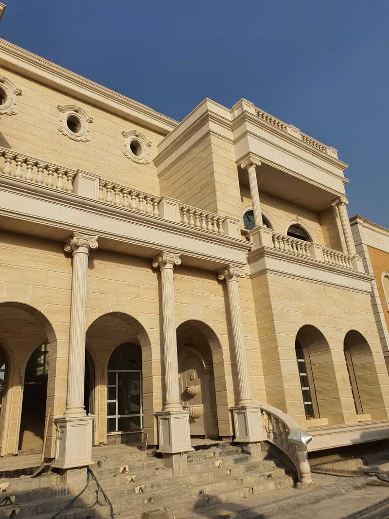 تركيب واجهة فيلا حجر و landscape