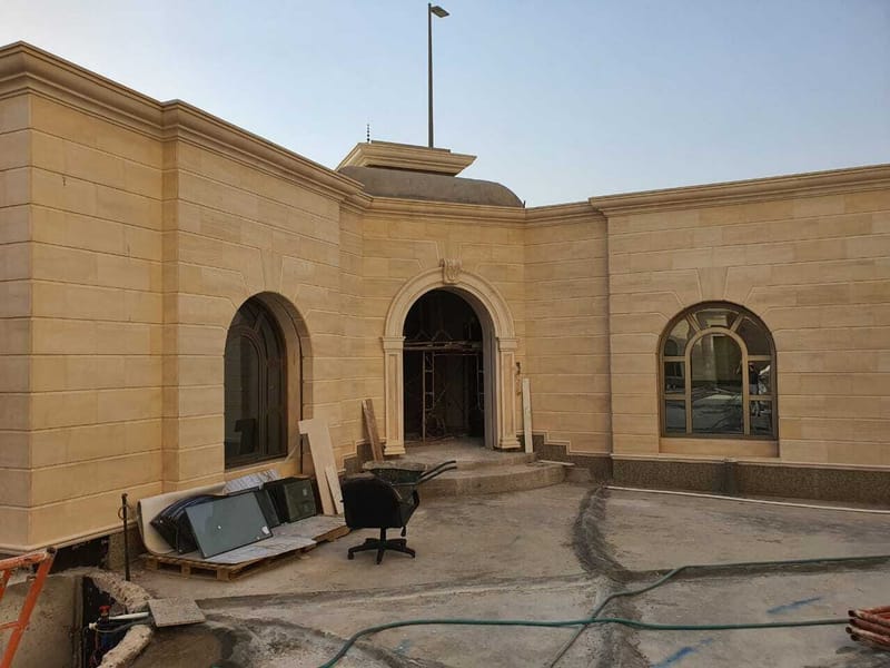 تركيب واجهة فيلا حجر و landscape