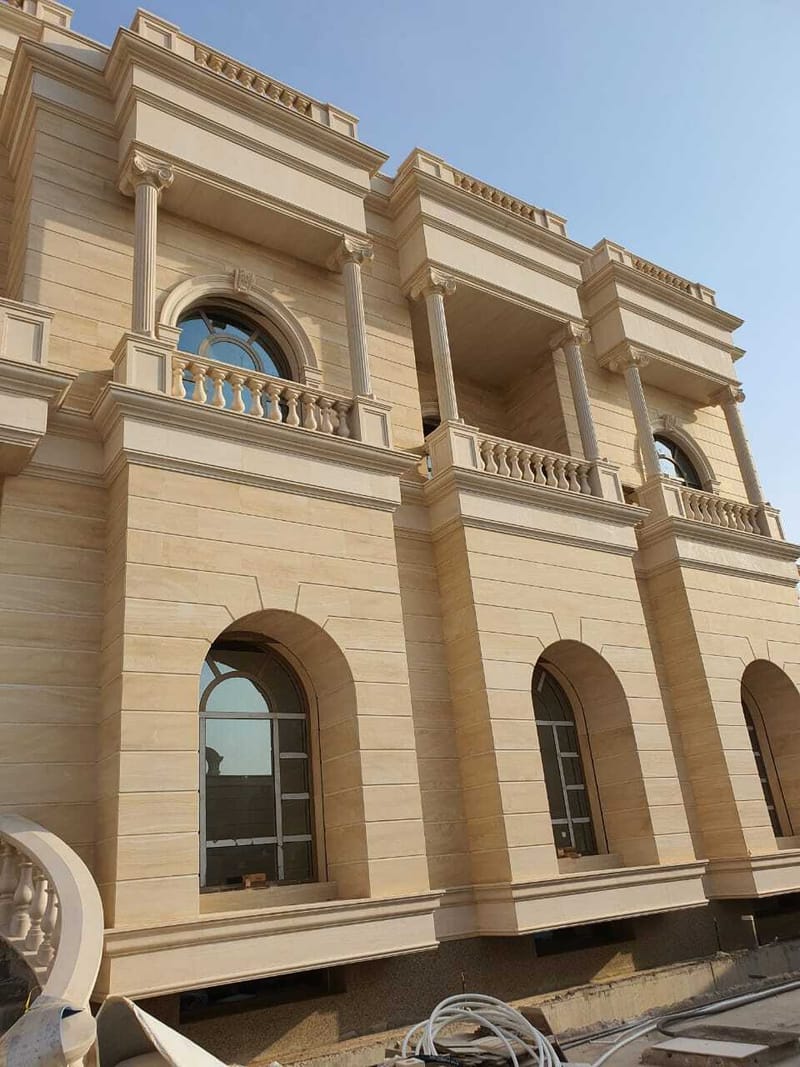 تركيب واجهة فيلا حجر و landscape