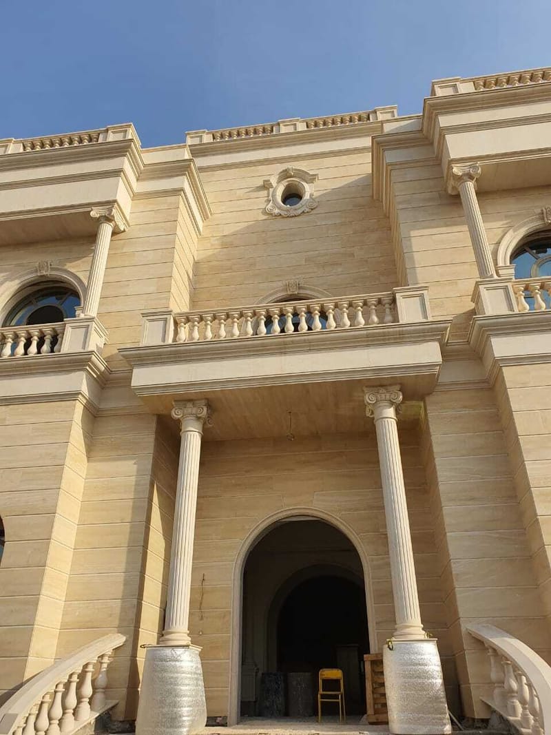 تركيب واجهة فيلا حجر و landscape