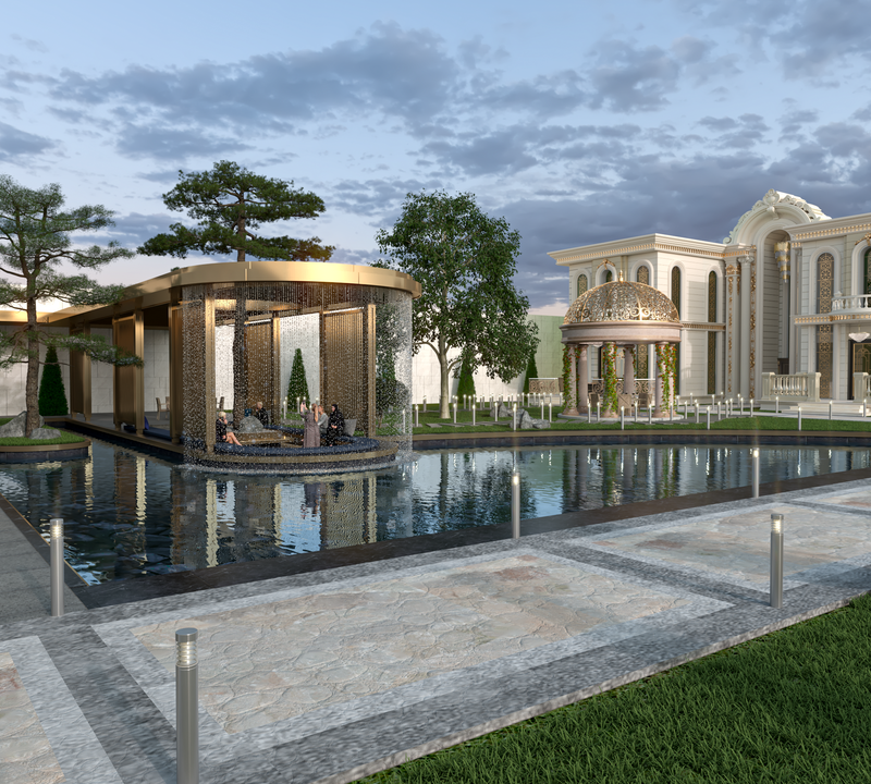 تصميم قصر, الموقع: الرياض ,نمط التصميم: النمط الاوربي الكلاسيكي ,المساحة:3640 متر مربع