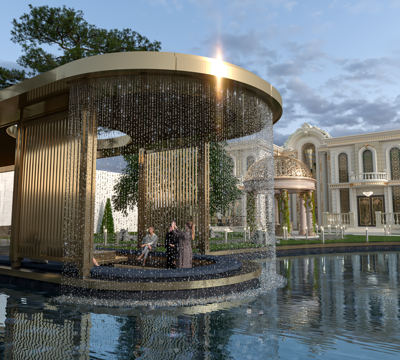 تصميم قصر, الموقع: الرياض ,نمط التصميم: النمط الاوربي الكلاسيكي ,المساحة:3640 متر مربع