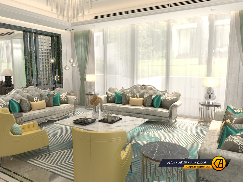 تصميم مودرن داخلي وخارجي لفلة في تبوك, المساحة 650 متر مربع