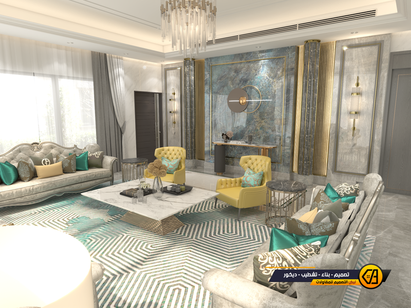 تصميم مودرن داخلي وخارجي لفلة في تبوك, المساحة 650 متر مربع