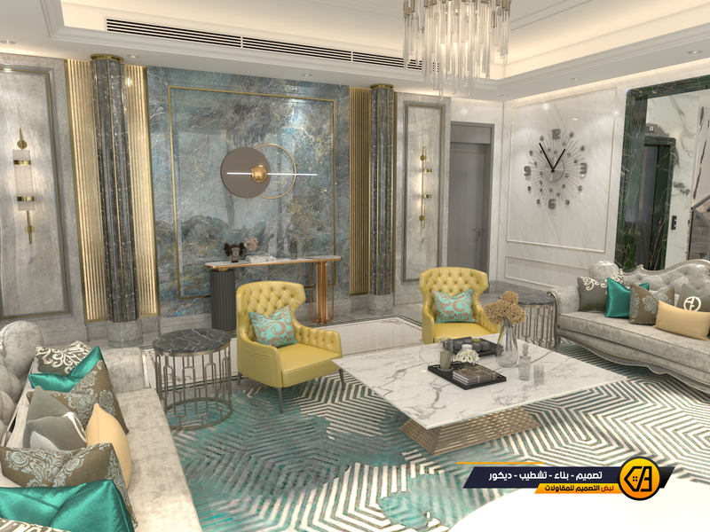 تصميم مودرن داخلي وخارجي لفلة في تبوك, المساحة 650 متر مربع