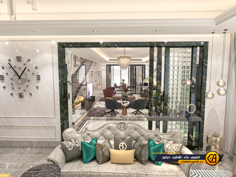 تصميم مودرن داخلي وخارجي لفلة في تبوك, المساحة 650 متر مربع