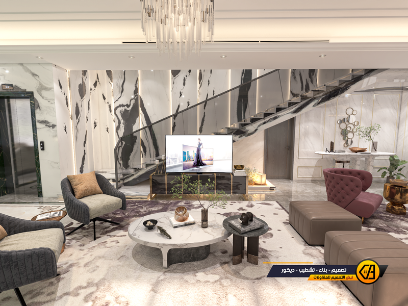 تصميم مودرن داخلي وخارجي لفلة في تبوك, المساحة 650 متر مربع