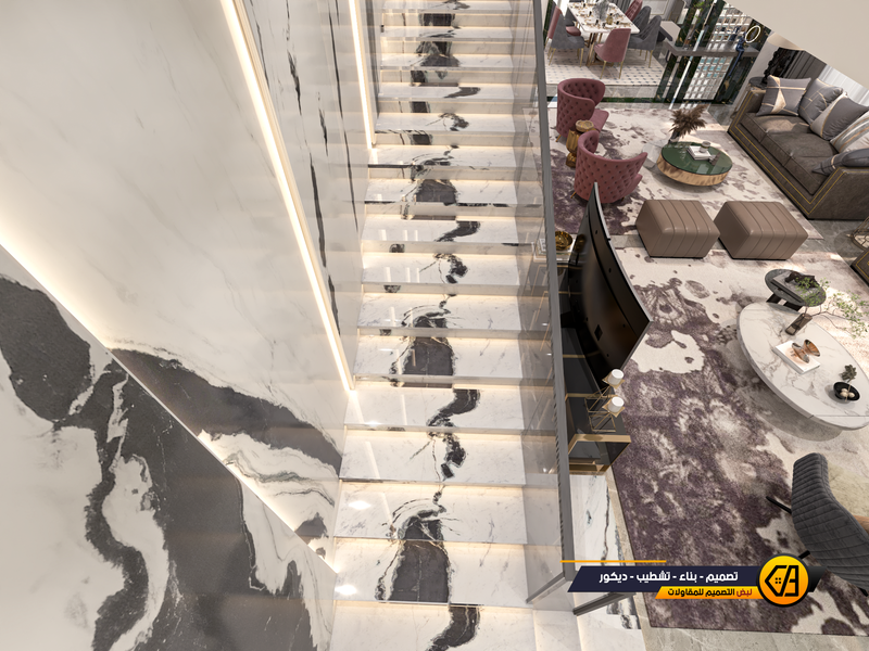 تصميم مودرن داخلي وخارجي لفلة في تبوك, المساحة 650 متر مربع