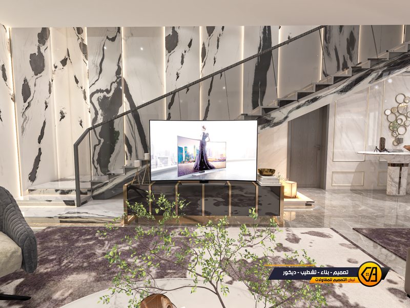 تصميم مودرن داخلي وخارجي لفلة في تبوك, المساحة 650 متر مربع