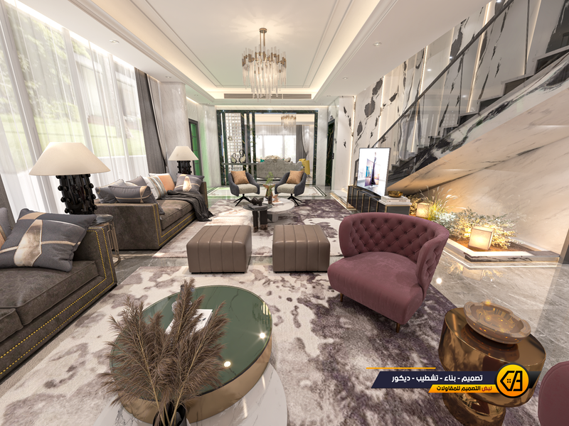 تصميم مودرن داخلي وخارجي لفلة في تبوك, المساحة 650 متر مربع