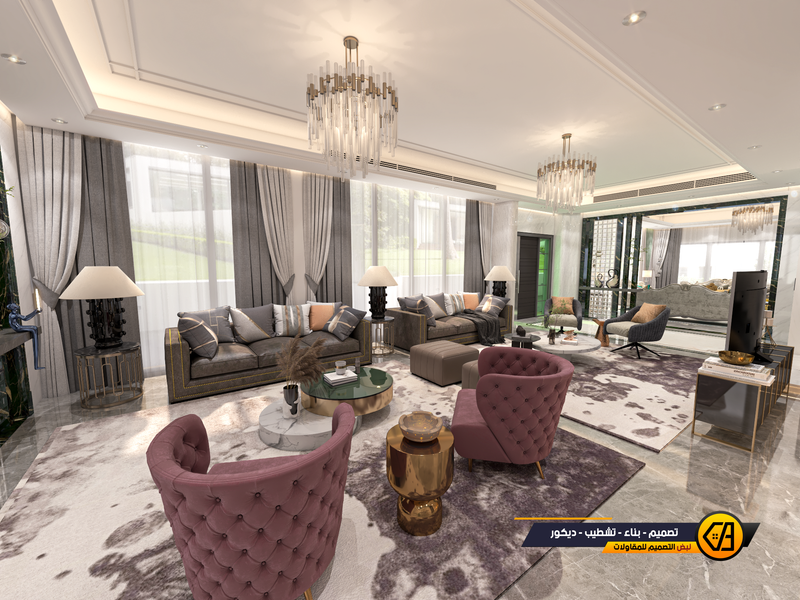 تصميم مودرن داخلي وخارجي لفلة في تبوك, المساحة 650 متر مربع