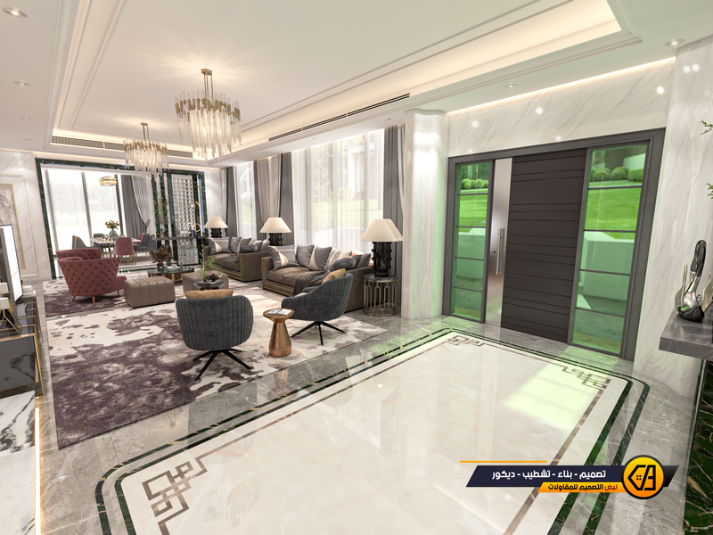 تصميم مودرن داخلي وخارجي لفلة في تبوك, المساحة 650 متر مربع