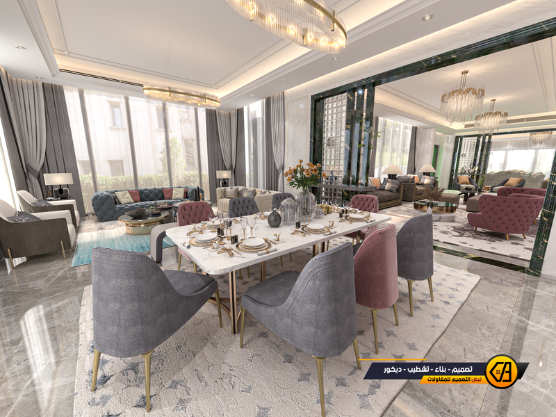 تصميم مودرن داخلي وخارجي لفلة في تبوك, المساحة 650 متر مربع