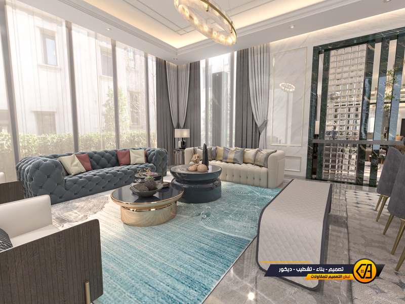 تصميم مودرن داخلي وخارجي لفلة في تبوك, المساحة 650 متر مربع