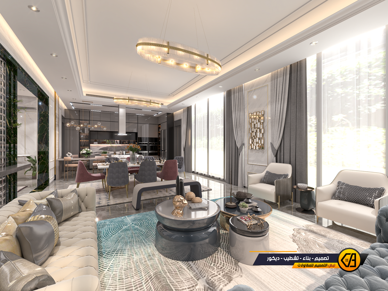 تصميم مودرن داخلي وخارجي لفلة في تبوك, المساحة 650 متر مربع