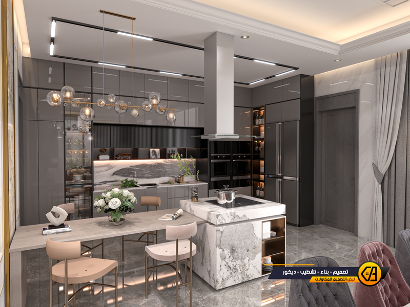 تصميم مودرن داخلي وخارجي لفلة في تبوك, المساحة 650 متر مربع