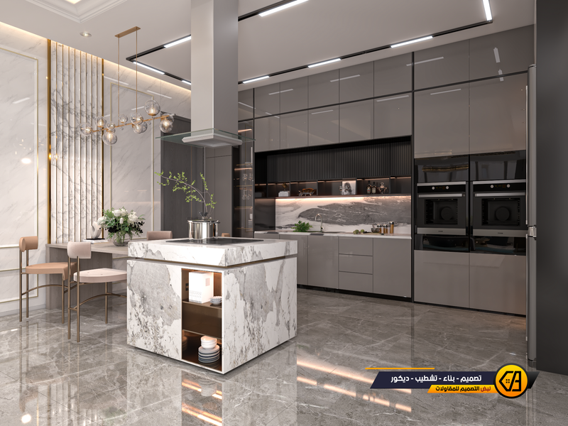 تصميم مودرن داخلي وخارجي لفلة في تبوك, المساحة 650 متر مربع