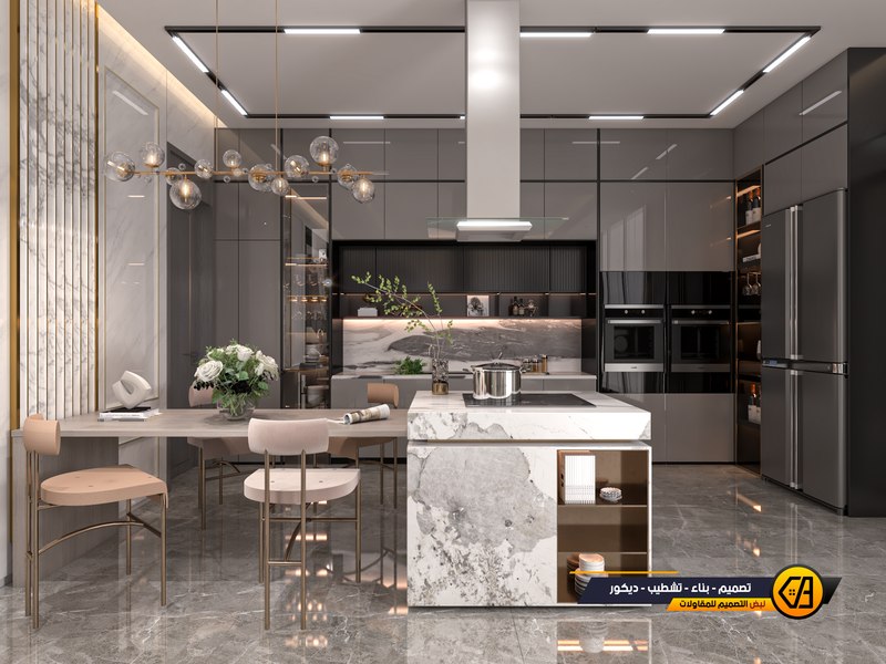 تصميم مودرن داخلي وخارجي لفلة في تبوك, المساحة 650 متر مربع