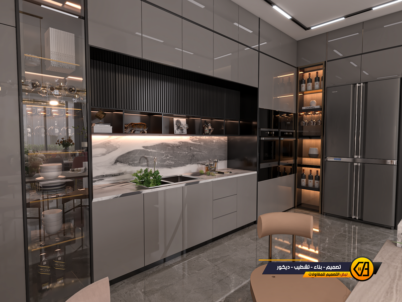 تصميم مودرن داخلي وخارجي لفلة في تبوك, المساحة 650 متر مربع