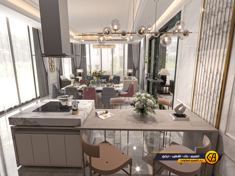 تصميم مودرن داخلي وخارجي لفلة في تبوك, المساحة 650 متر مربع