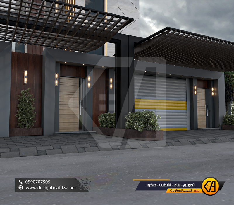 تصمي واجهة فيلا في حي العارض, المساحة 650 متر مربع