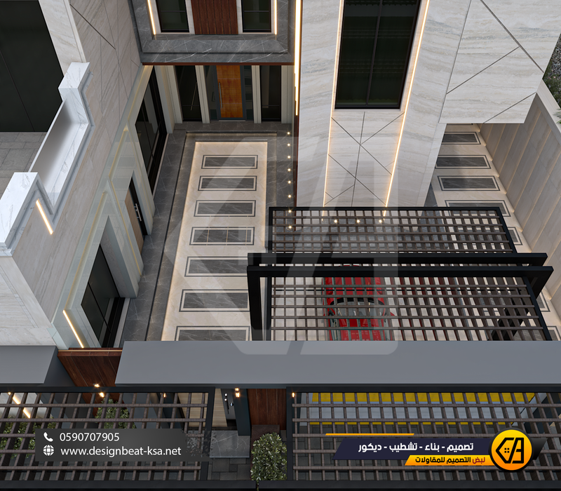 تصمي واجهة فيلا في حي العارض, المساحة 650 متر مربع