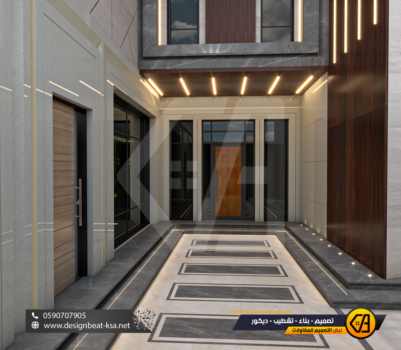 تصمي واجهة فيلا في حي العارض, المساحة 650 متر مربع