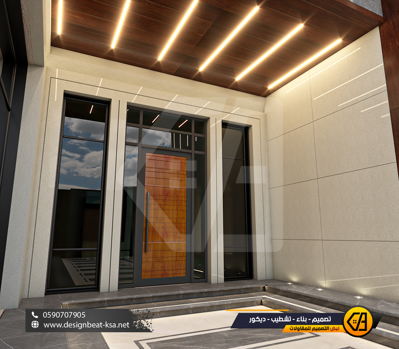 تصمي واجهة فيلا في حي العارض, المساحة 650 متر مربع