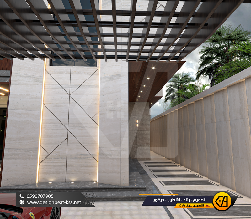 تصمي واجهة فيلا في حي العارض, المساحة 650 متر مربع