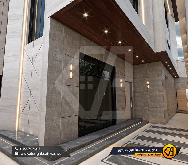 تصمي واجهة فيلا في حي العارض, المساحة 650 متر مربع