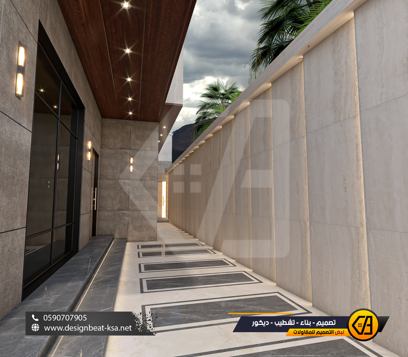 تصمي واجهة فيلا في حي العارض, المساحة 650 متر مربع