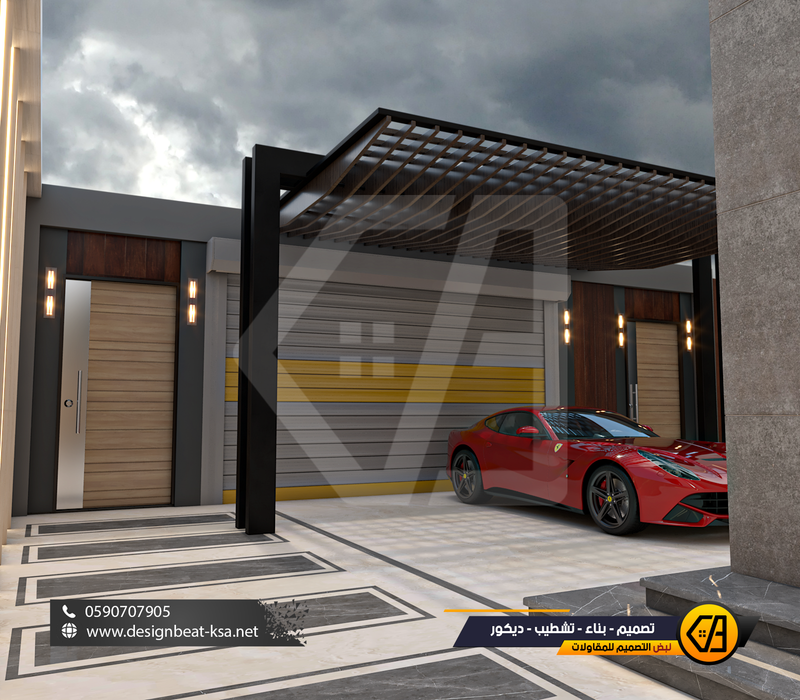 تصمي واجهة فيلا في حي العارض, المساحة 650 متر مربع