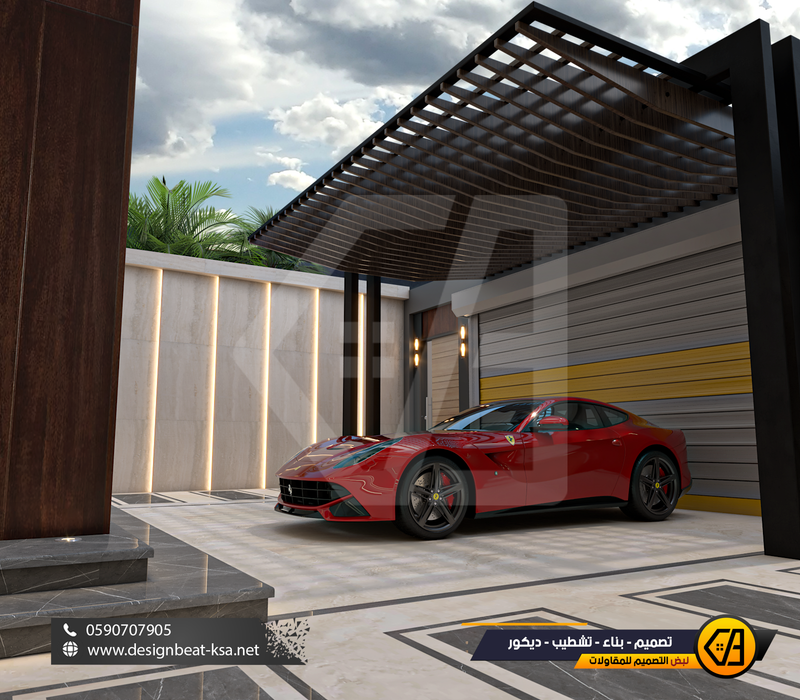 تصمي واجهة فيلا في حي العارض, المساحة 650 متر مربع