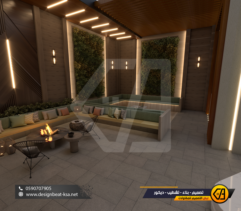 تصمي واجهة فيلا في حي العارض, المساحة 650 متر مربع