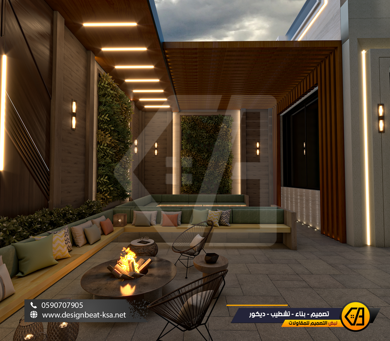 تصمي واجهة فيلا في حي العارض, المساحة 650 متر مربع