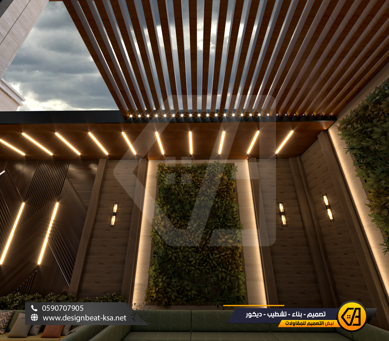 تصمي واجهة فيلا في حي العارض, المساحة 650 متر مربع