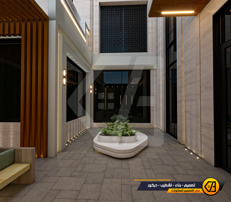 تصمي واجهة فيلا في حي العارض, المساحة 650 متر مربع