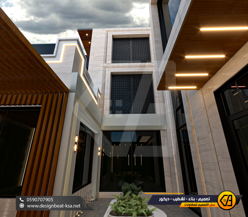 تصمي واجهة فيلا في حي العارض, المساحة 650 متر مربع